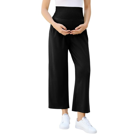 Maternity Pants Casual Loose Wide Leg Cozy Pants Sweatpants High Waisted Lounge Pants