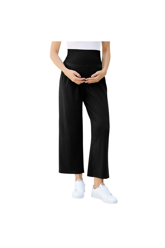 Maternity Pants Casual Loose Wide Leg Cozy Pants Sweatpants High Waisted Lounge Pants
