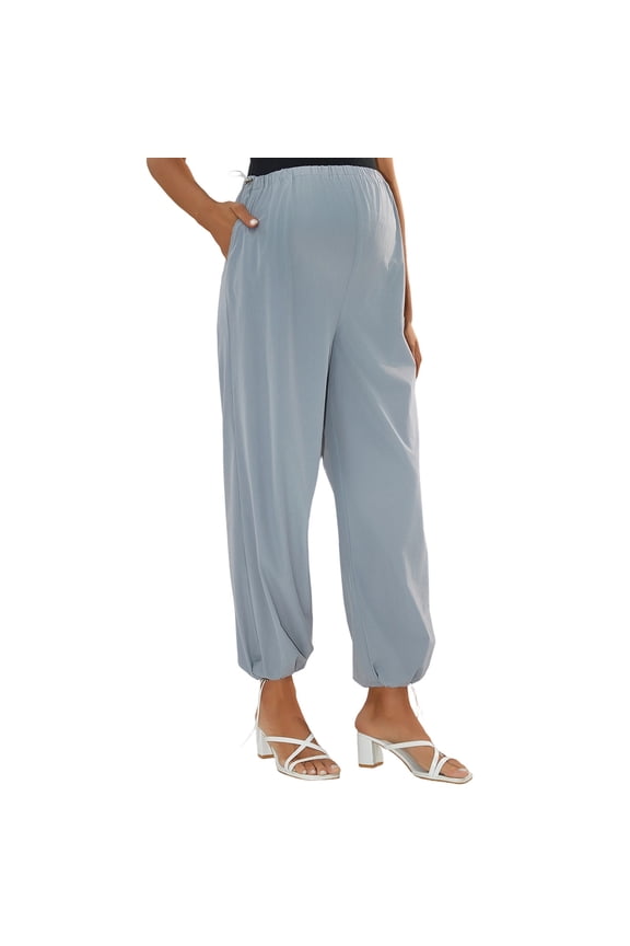 Maternity Pants High Waist Maternity Pants Full Length Trousers With Ankle for Comfortable Loose Fit Casual Pregnancy Wear Maternity Clothes