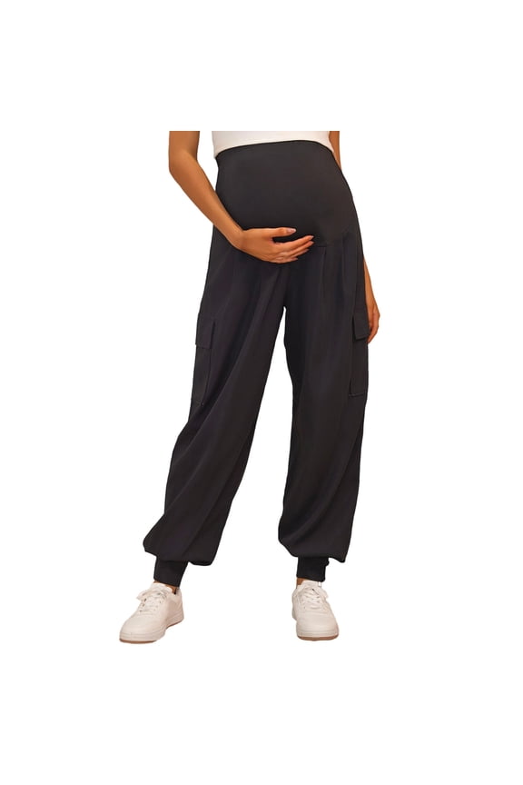Maternity Pants Street Fashion Maternity Cargo Pants High Waisted Straight Leg Trousers Slim Fit Comfortable Pregnancy Wear With Multiple Pockets Maternity Clothes