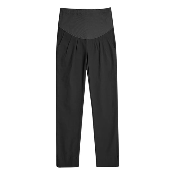 Maternity Pants Work Over The Belly Stretch Straight Leg Dress Pants Pregnancy Business Office Trousers with Pockets