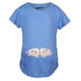 thumbnail image 1 of Maternity Peeking Twins T Shirt Cute New Baby Announcement Reveal Pregnancy Tee, 1 of 6