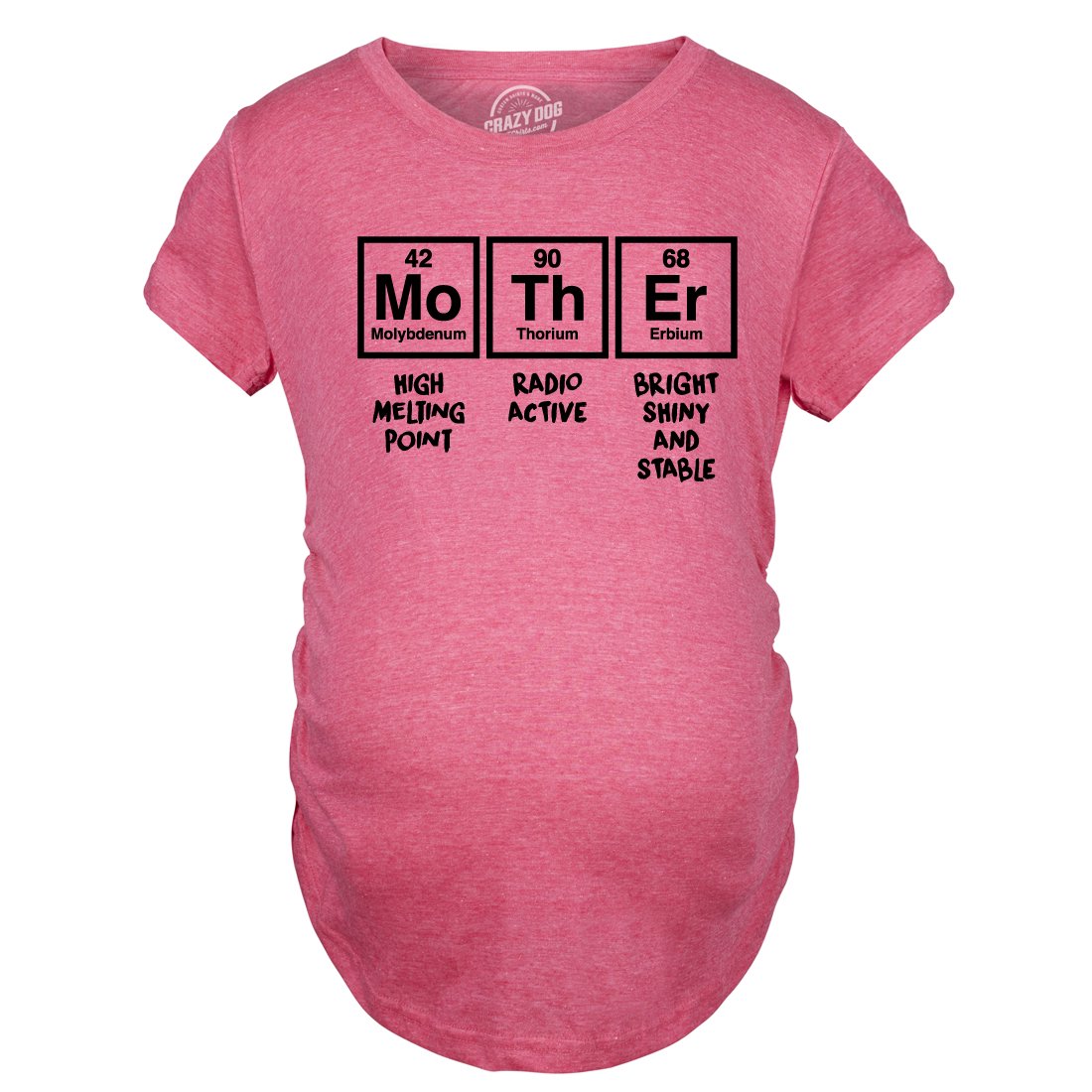 Maternity Periodic Mother Pregnancy Tshirt Funny Science Tee (Heather Grey)