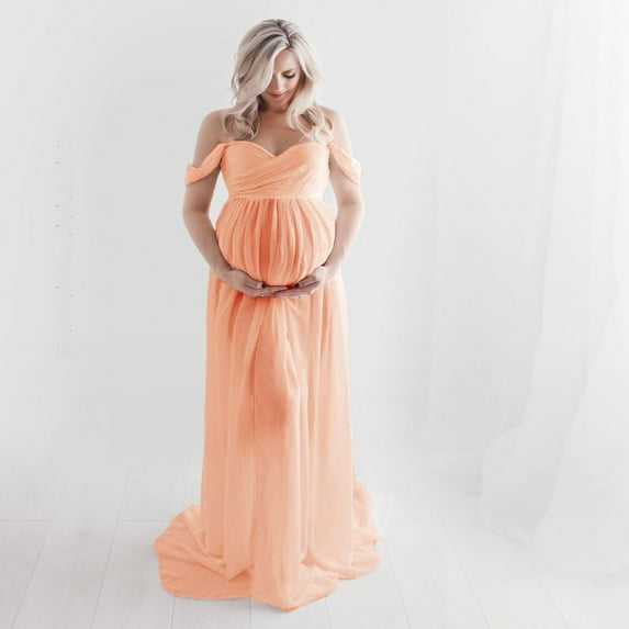 Maternity Photo Dress Front Mopping Foor Long Skirt Dress