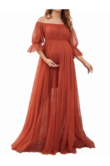 elegant evening dresses for pregnant Luxury Gold Maternity Gown, Pregnant Guest, Baby Shower, Gender Reveal 2XL / Hunter Green main image 1