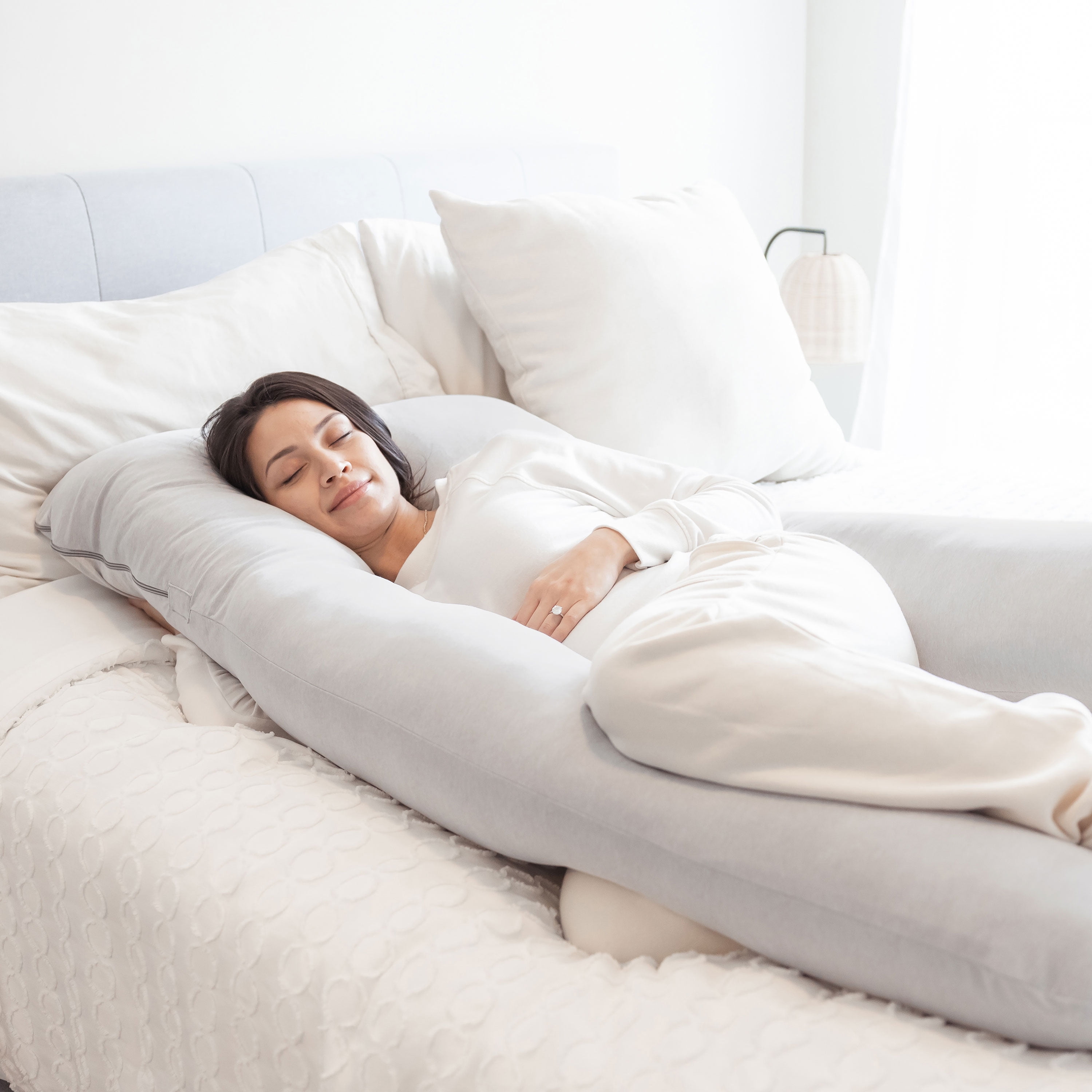 Regalo Premium Ultra Soft U-Shaped Maternity Pillow Full Body Support Grey
