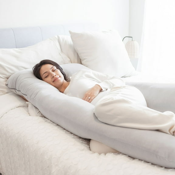 Regalo Premium Ultra Soft U-Shaped Maternity Pillow Full Body Support Grey