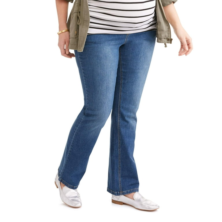 Maternity Plus-Size Full-Panel 5-Pocket Bootcut Jeans