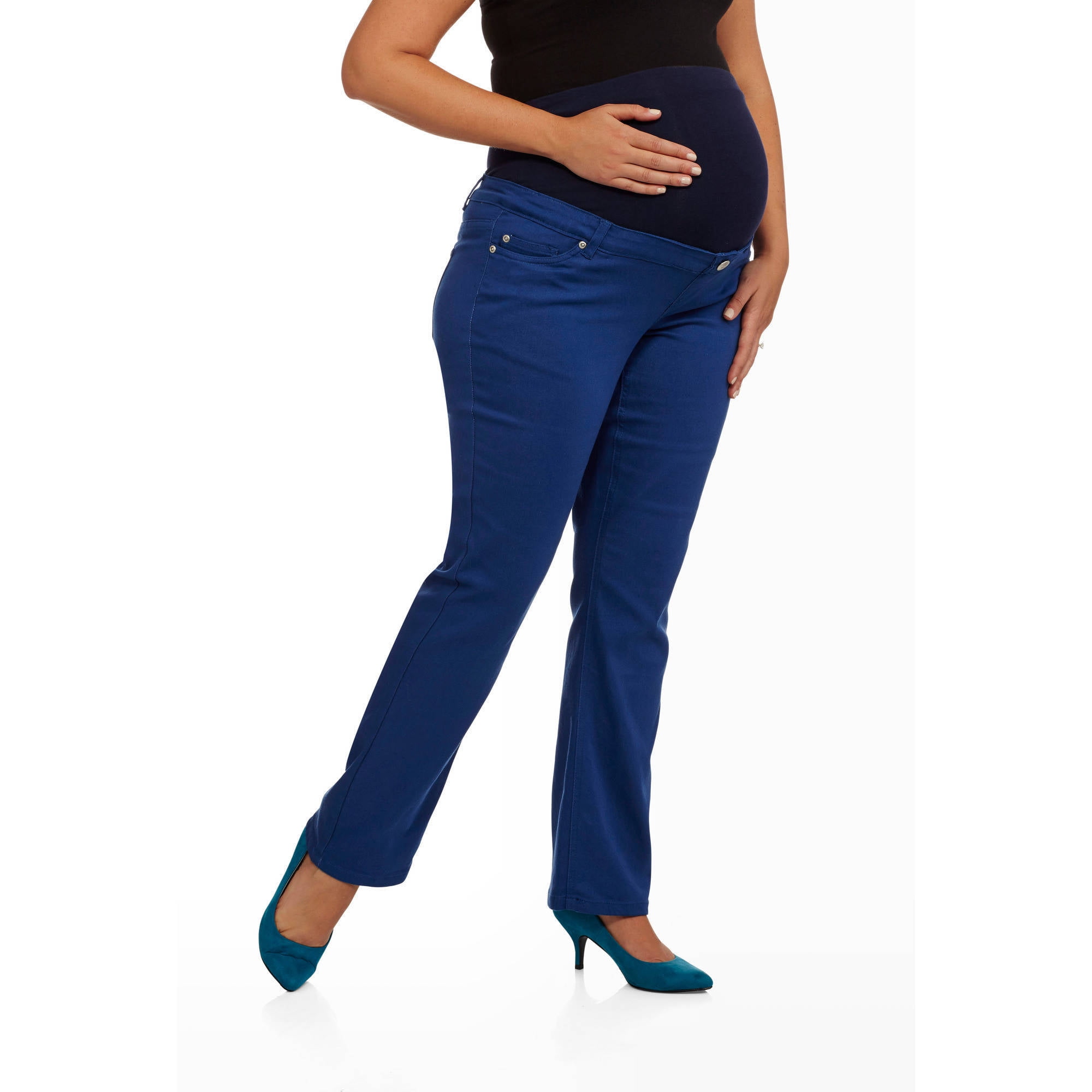 Maternity PlusSize Full Panel Colored Jeans