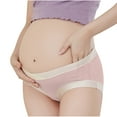 thumbnail image 1 of Maternity Plus Size Underwear Womens Belly Support Crossover Low Waist Cotton Ribbed Panties Mom Stretchy Briefs 2XL, 1 of 6