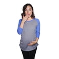 thumbnail image 1 of Maternity Raglan Shirt Comfortable 3/4 Long Sleeve Ruched Pregnancy Baseball Top, 1 of 5