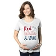 thumbnail image 1 of Maternity Red White and Due Pregnancy T Shirt Cute Patriotic Baby Tee for Baby Bump, 1 of 6