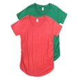 thumbnail image 1 of Maternity Ruched Round Bottom Shirts 2 Pack Red/Green, 1 of 1