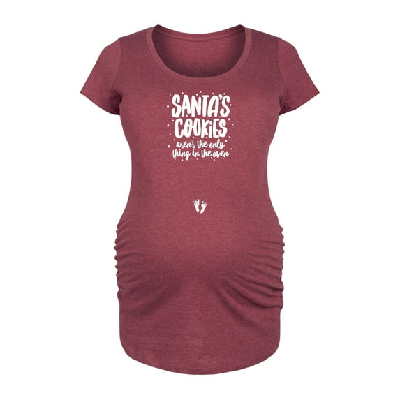 Instant Message - Santas Cookies - Maternity Scoop Neck Tee