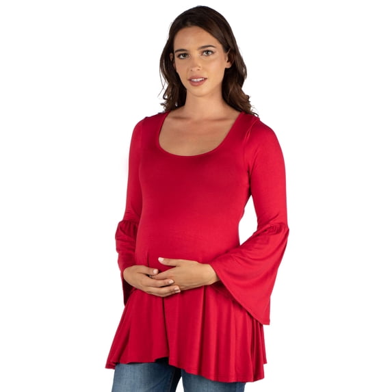 Maternity Scoop Neck Bell Sleeve Swing Top