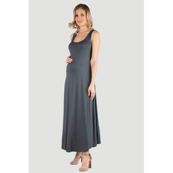 Maternity Scoop Neck Sleeveless Maxi Dress