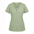 thumbnail image 1 of Maternity Scrub Top, Moisture-Wicking Sets Nursing Scrubs with Pockets Healthcare Uniform 4-Season V-Neck Top Breathable Medical Work Pants Women Nurse Appreciation Week Green Xxl, 1 of 4