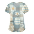 thumbnail image 1 of Maternity Scrubs For Nurses，Scrub Tops Womens Cute Easter Printed Nurse Uniforms 2026 Short Sleeve Scrub V Neck Shirt with Pockets，Light Gray，L, 1 of 3