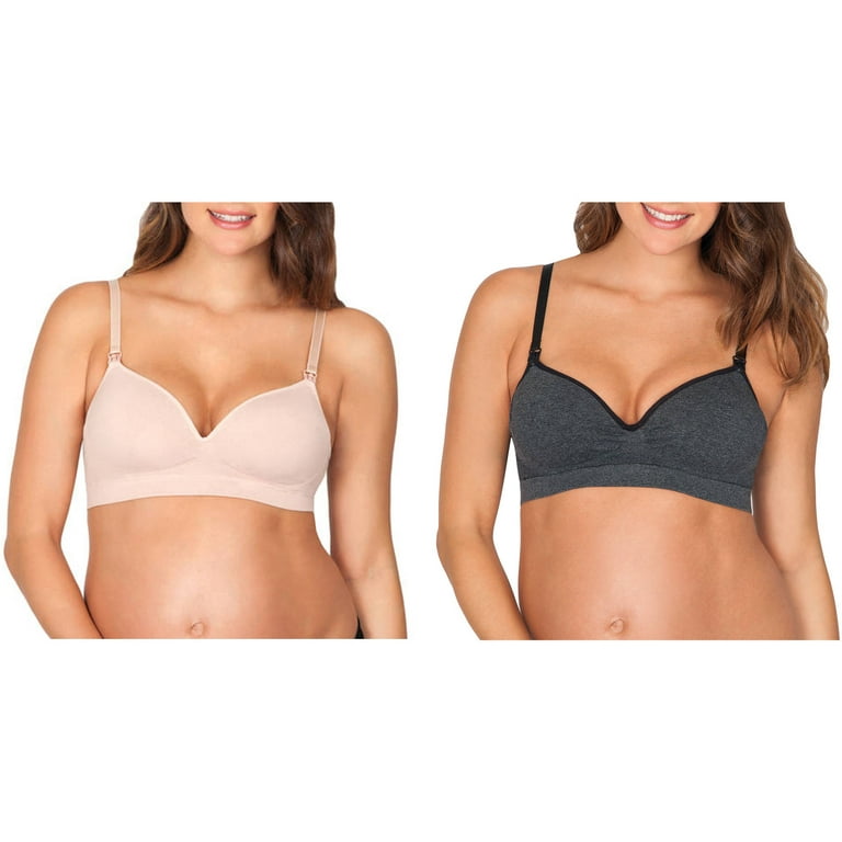 Maternity Seamless Nursing Bra with Removable Pads, 2-Pack 