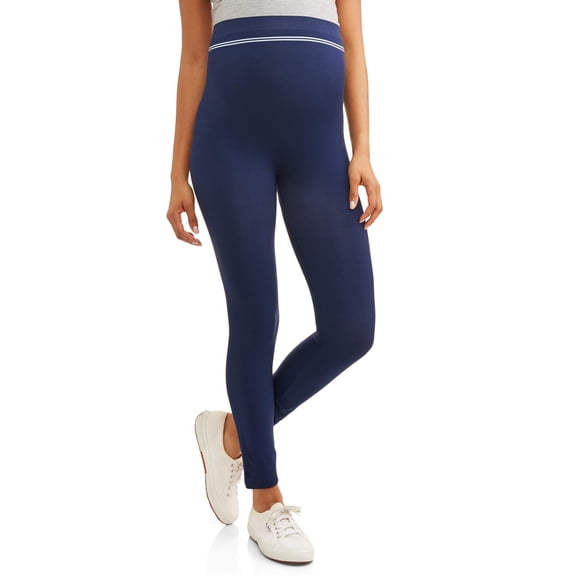 Maternity Seamless Over-Belly Legging With Stripped Waistband