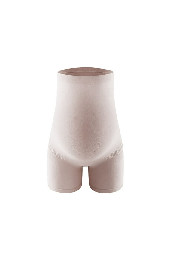 Maternity Seamless Shorts High Waisted over the Belly Support Pregnancy Underwear Shapewear for Women Photography and Baby Shower Dresses Khaki L