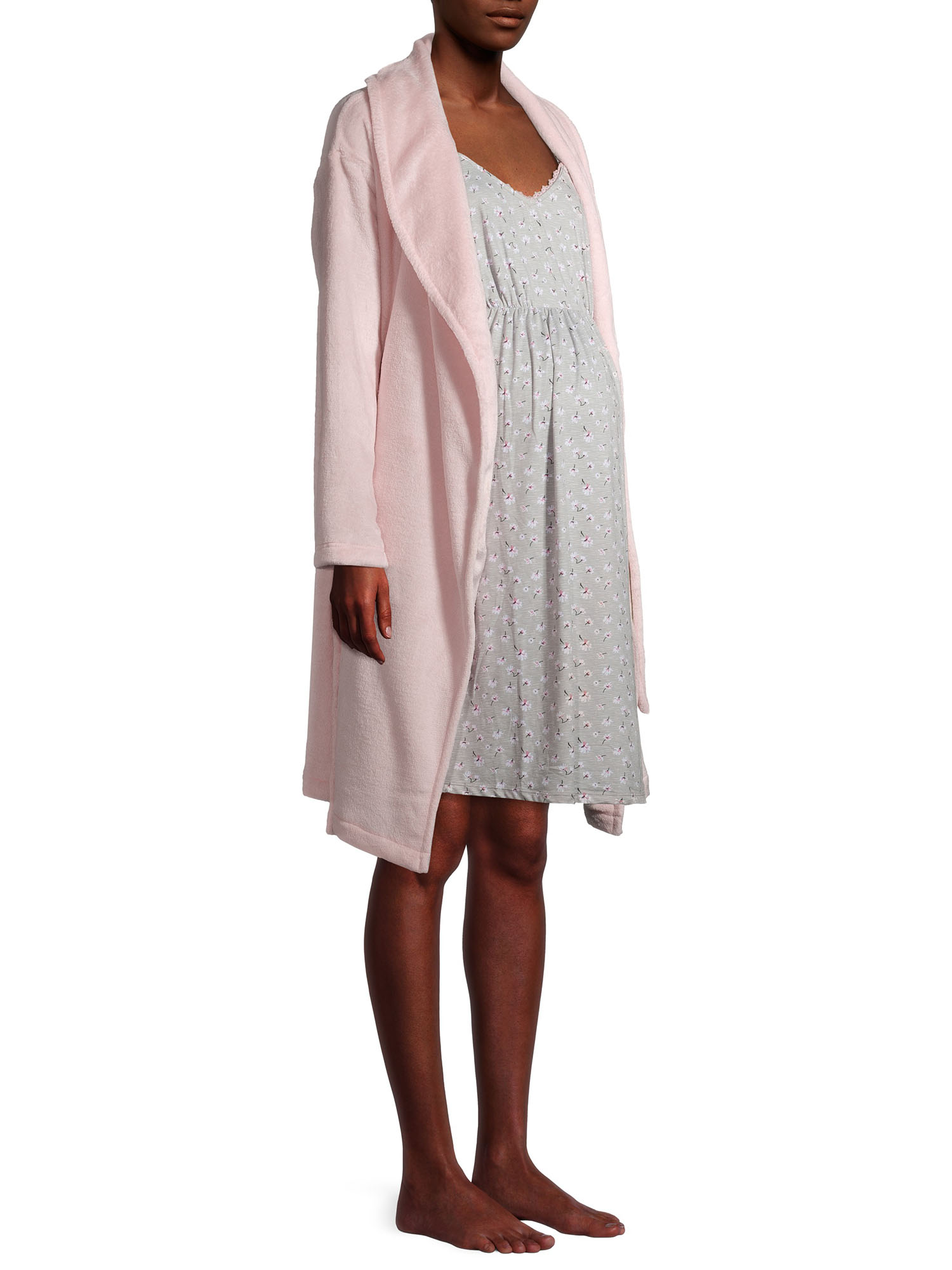 Maternity Secret Treasures Women's Plush Robe Set - Available in Plus Sizes - image 1 of 6