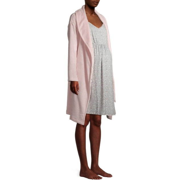 Maternity Secret Treasures Women's Plush Robe Set - Available in Plus Sizes