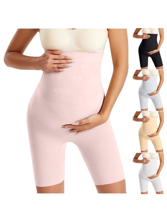 Maternity Shapewear For Women Over Belly Mid-Thigh High Waist Shorts Casual Baby Shower Pregnancy Underwear Panties