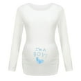thumbnail image 1 of Maternity Shirt Long Sleeve Basic Top Ruch Sides Bodycon Tshirt for Pregnant Women, Size M, 1 of 4