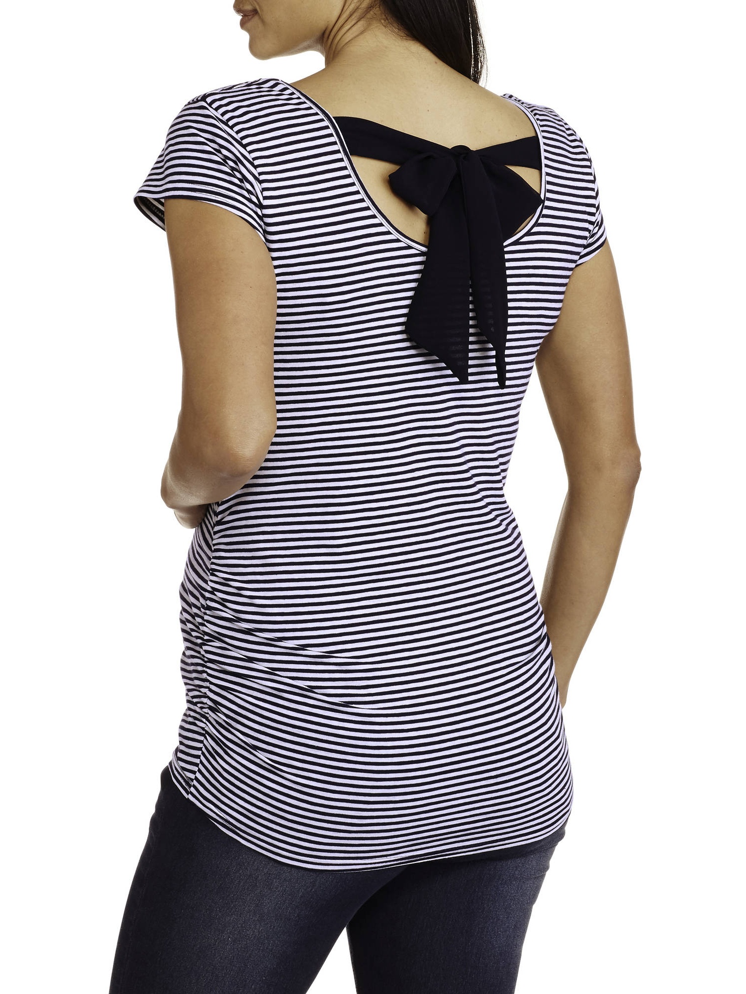 Maternity Short Sleeve Top with Bow Back - image 1 of 2