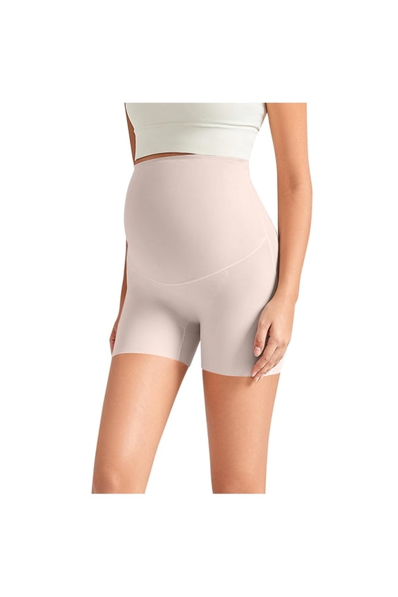 Maternity Shorts Over the Belly Pregnancy Anti Chafing Yoga Workout Shapewear, Casual Bodycon Buttery Soft Stretchy High Waisted Mid-Thigh Lounge Short Pants for Daily Wear