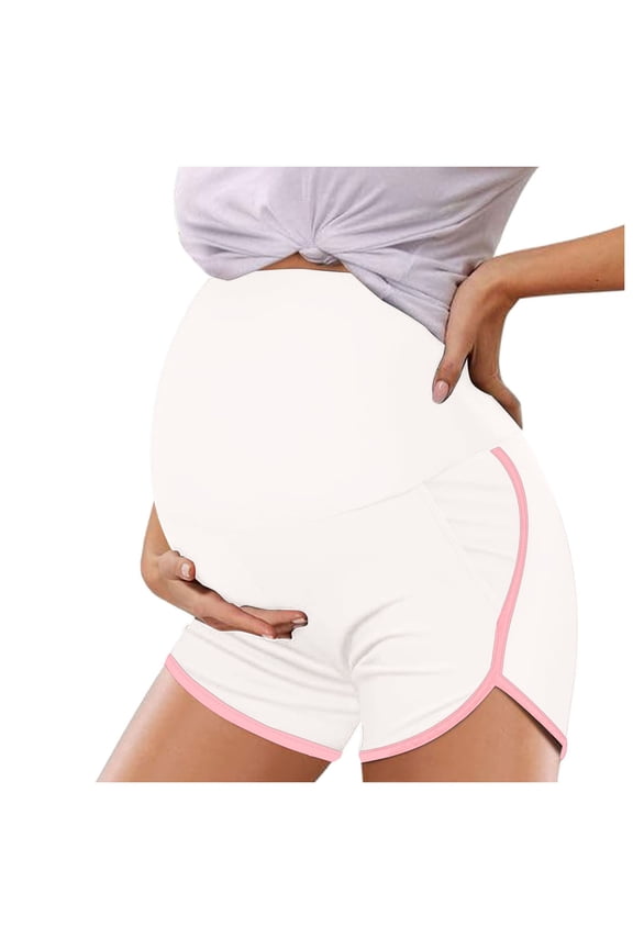 Maternity Shorts Over The Belly with Pockets Pregnancy Wear