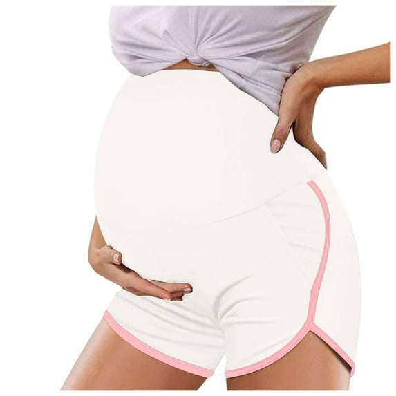 Maternity Shorts Over The Belly with Pockets Pregnancy Wear