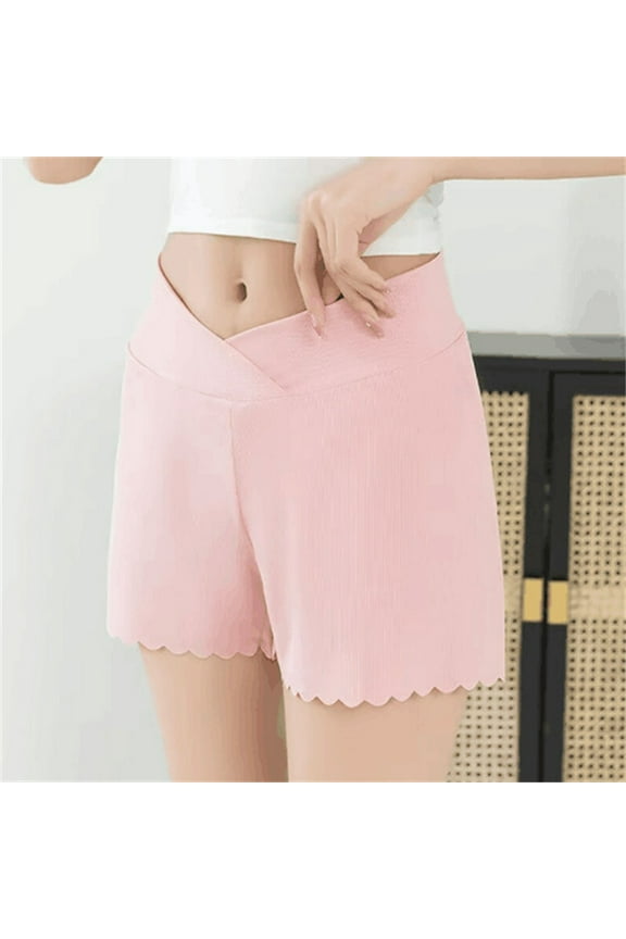 Maternity Shorts,Slip Shorts for Pregnant Women Lace Trim Pettipants Bloomers Split Skirt Culottes Half Slips Under Dresses Shorts