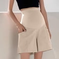 thumbnail image 1 of Maternity Shorts for Women Over The Belly Comfy Support Loose Summer Pregnancy Bermuda Shorts with Pockets, 1 of 4