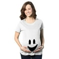 thumbnail image 1 of Maternity Smiling Ghost Belly T Shirt Funny Halloween Pregnancy Tee, 1 of 7
