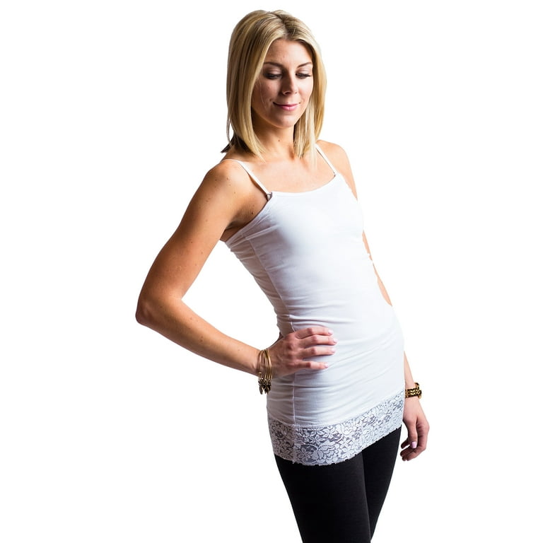 Maternity Strapless Camisole For Nursing W/ Lace 