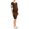 thumbnail image 1 of Maternity Striped Sleeve Body Con Midi Dress, 1 of 4