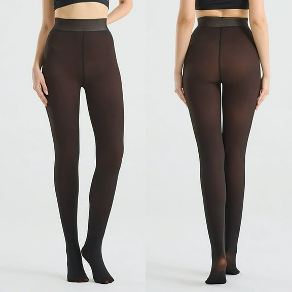 Maternity Support Leggings Women's Fleece Lined Tights Thermal Winter Leggings Thick Warm Opaque Thigh High Socks Tights