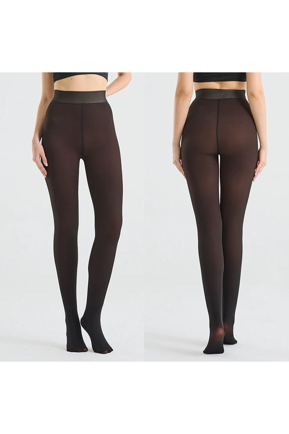 Maternity Support Leggings Women's Fleece Lined Tights Thermal Winter Leggings Thick Warm Opaque Thigh High Socks Tights