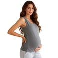 thumbnail image 1 of Maternity Tank Tops for Women Ribbed Cami Built-in Shelf Bra Adjustable Straps Nursing Tops for Breastfeeding, 1 of 5