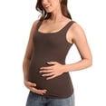 thumbnail image 1 of Maternity Tank Tops with Lacetrim Summer Sleeveless Pregnancy Shirts Cotton Ribbed, 1 of 5