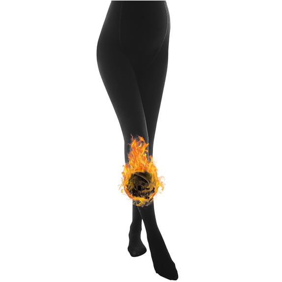 Maternity Thermal Tights, Women's Plus Size Fleece Lined Pregnancy Leggings, Thin Warm Support Tights for Everyday Comfort, Fall, Winter and Maternity Wear Black2 One Size