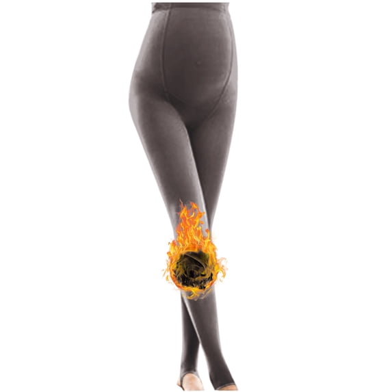 Maternity Thermal Tights, Women's Plus Size Fleece Lined Pregnancy Leggings, Thin Warm Support Tights for Everyday Comfort, Fall, Winter and Maternity Wear Gray1 One Size