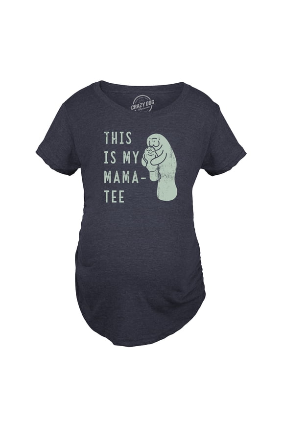 Maternity This Is My Mama Tee T Shirt Funny Cute Manitee Mom and Baby Pregnancy Top for Ladies