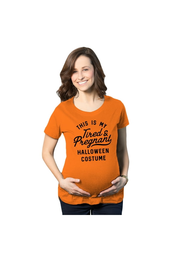 Maternity This Is My Tired and Pregnant Halloween Costume T Shirt