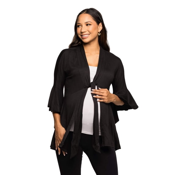 Maternity Tie Front Bell Sleeve Cardigan