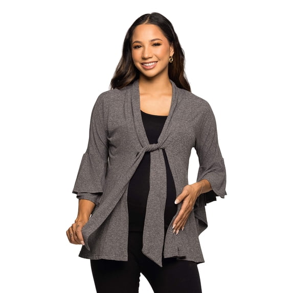 Maternity Tie Front Bell Sleeve Cardigan