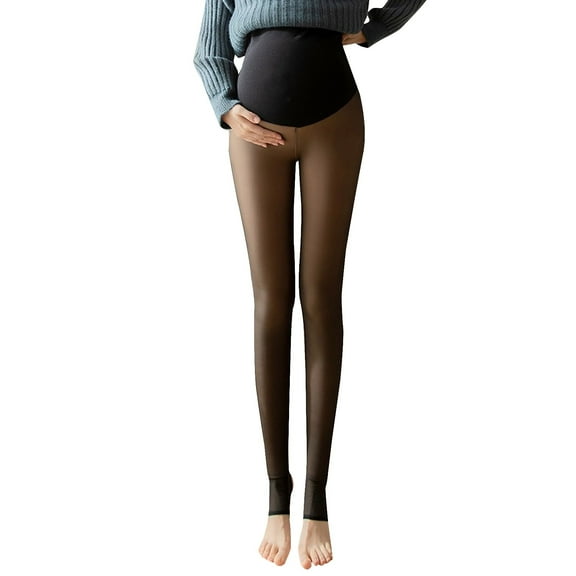 Maternity Tights Warm Opaque Pregnancy Leggings Thermo Tights for Pregnant Women Comfort Wear,Grey,One Size