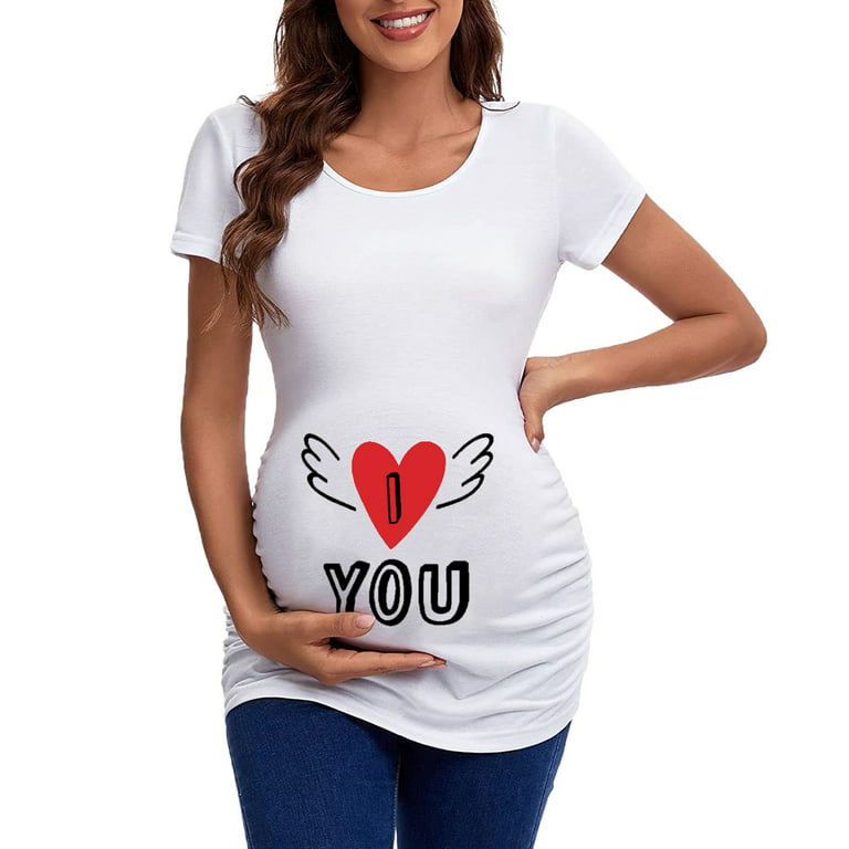 WAJCSHFS Maternity Tops For Work Women’s Maternity Tops Tunic Tops Casual  Pregnancy Blouse Shirts (Black,XL)